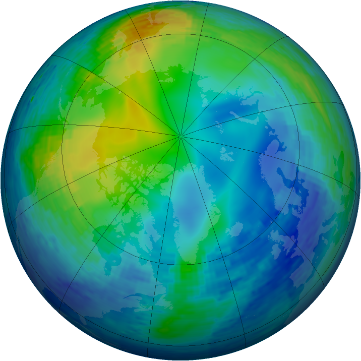 Arctic ozone map for 14 November 1994